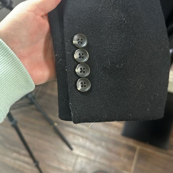 🖤 Open Edit Black Wool Blend Coat - Size L - Picture 4 of 5